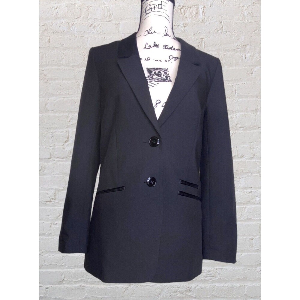 Divided by H&M Structured Longline Blazer Jacket Womens 6 Black Career Business